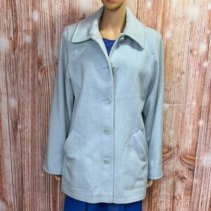 Centigrade Light‎ Blue Wool Blend Pea Coat